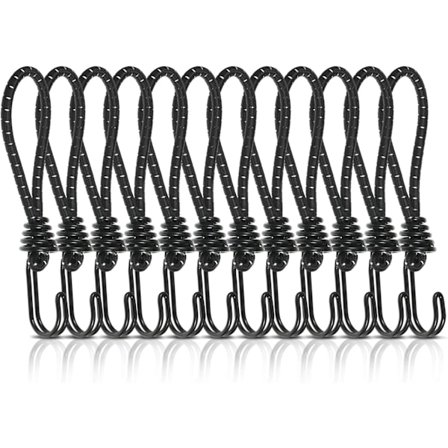 12 st Spänngummi med krok, 15 cm presenningsspännare med spiral krok, expanderkrokar, expanderspännen, tunga gummiband