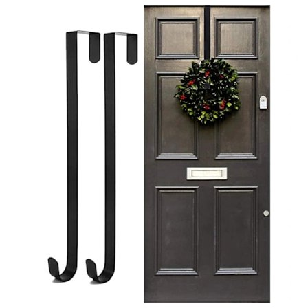 Krans Hænger Dørkrog Til Juledør, 2 stk. Metal Kransholder, Kranskrog Til Hoveddør, Julekranskrog Over Dør