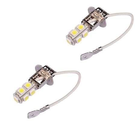 2x H3 9 LED SMD Bil Auto Hvid Kørelys Pære 240783