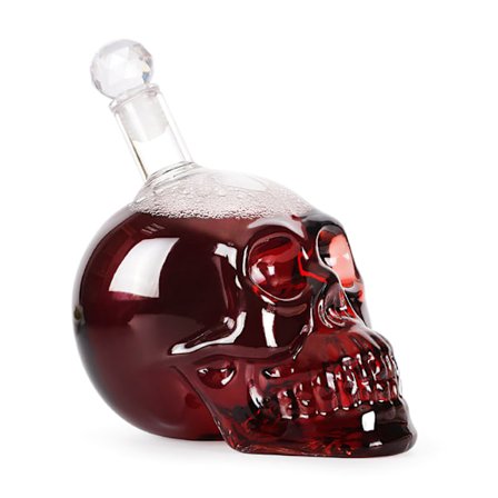Skeleton Head Decanter 1000ml Glaskaraff Whisky Karaff med propp