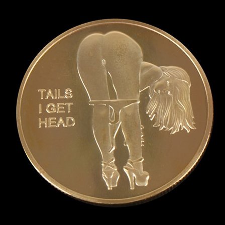 Dobbeltsidet Sexet Kvinde Mønt Voksen Udfordring Heldig Pige Minde