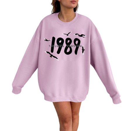 Taylor Swift sanger Taylor Swift 2D fløjlsprintet dame sweatshirt med rund hals