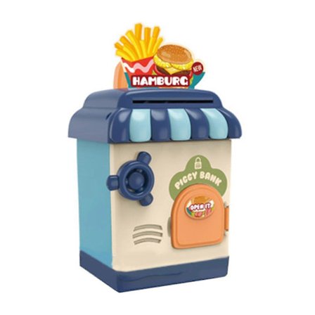 Sparegris til børn med kombinationslås, mønt- og seddelopbevaringsboks, sikkert legetøj til drenge og piger [DB] Restaurant