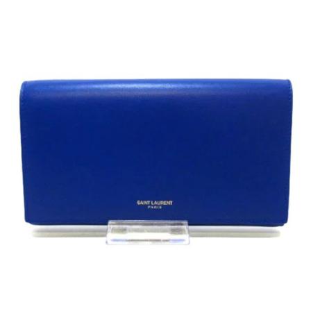 Saint Laurent Vintage, Pre-owned Leather wallets Blauw, Dames, Maat:ONE Size