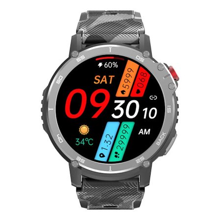 LEMFO C22 Smartwatch til mænd 4GB ROM IP68 Vandtæt Smartwatch Bluetooth Opkald BT5.0 400Mah 1.6 Tommer HD Skærm 35 Dages Standby Sølv