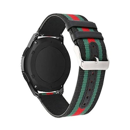 Samsung Gear S3 Nailoni ja Kangas Vaihdettava Kellon Ranneke - Musta