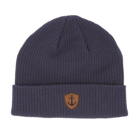 Jack Anchor - Svart cuff Beanie - Engraved Anchor Shield Graphite Grey Cuff @ Hatstore