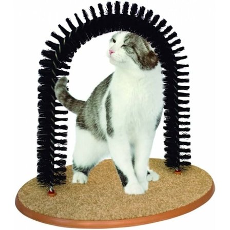 2-i-1 Kradsestolpe og Kradsebræt - Skridsikker Base, Bueformet Kradsebræt + 1 Pose Katteurt