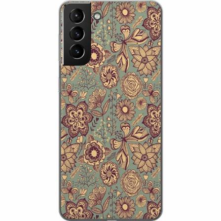 Samsung Galaxy S21+ 5g Genomskinligt Skal Vintage Flowers
