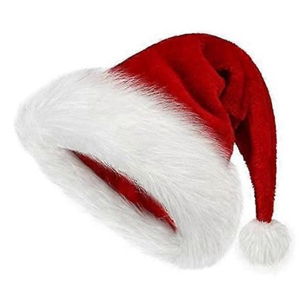 Julemandshat julehat ferie til voksne unisex komfort ekstra tyk pels julehat til nytår rød