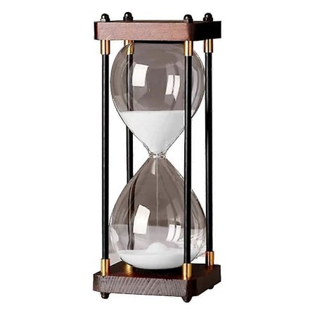 Stort timeglas 60 minutter, timeglas, regnbueglas timeglas, gave timeglas, til hjemmet, skrivebord, hvid[D]