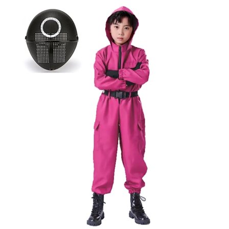 Squid Game 2 Barnevakt Jumpsuit med Maske