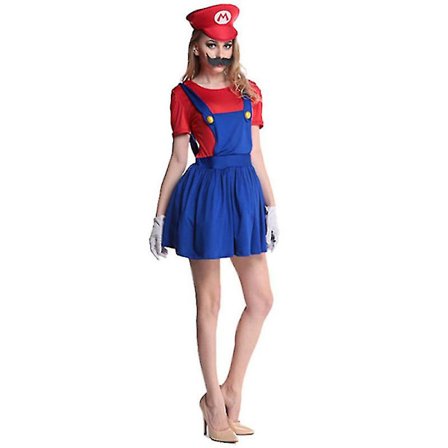 super Mario Luigi Cosplay Kostyme Voksne Barn Fancy Dress Outfit Klær
