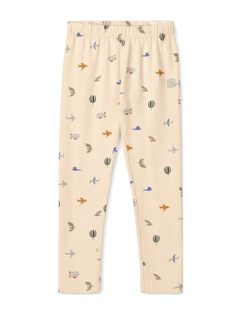 Marie Printed Leggings Bottoms Leggings Beige Liewood