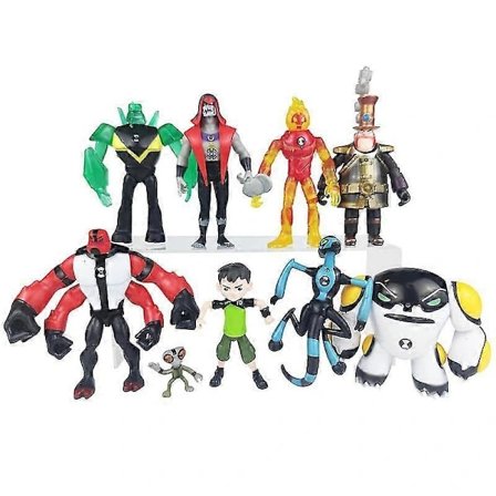 Ben 10 Actionfigur Set - 9 Figurer Inklusive Four Arms & Diamondhead[ZHE]