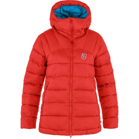 Fjällräven Dam's Expedition Mid Winter Jacket in True Red/UN Blue | Size: 2XS, Polyester
