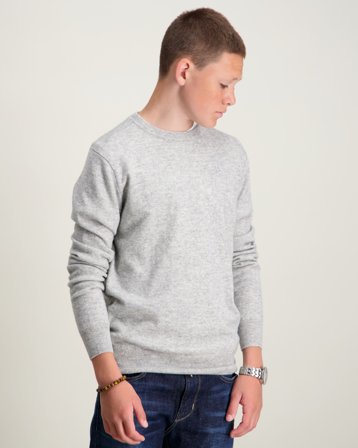 BVALDI Lusso Morbido cashmere-blend Crewneck Grå Trøjer Dreng - Kids Brand Store