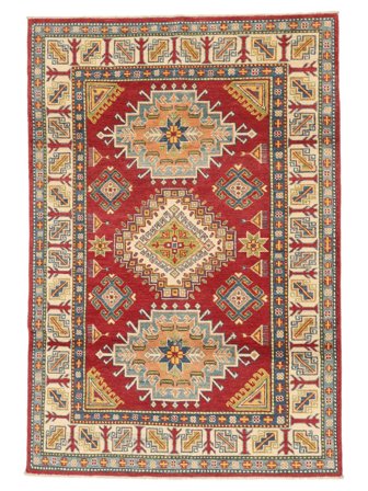 Oriental Kazak Rug 124X186 Brown/Dark Red Wool, Afghanistan