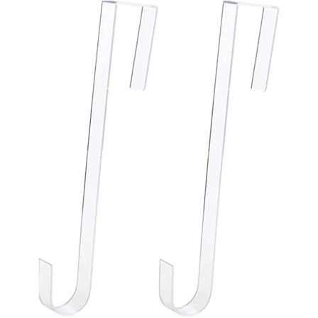 2 kpl Läpinäkyviä 30 cm Seppeleenripustimia Koukku Jouluseppeleenpidike Sisä- ja ulko-oviin