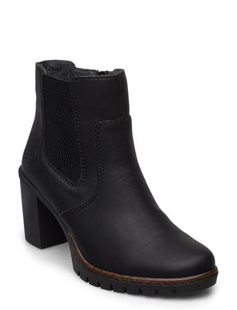 Y2574-00 Shoes Boots Ankle Boots Ankle Boot - Heel Svart Rieker