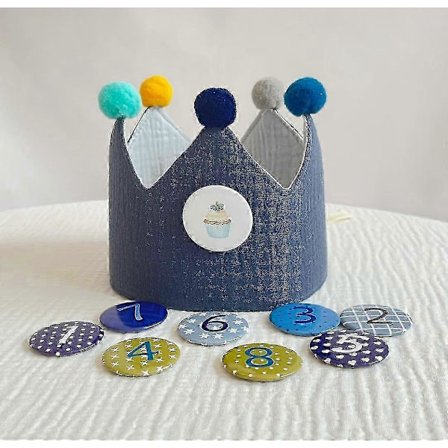 Pappersdrake Födelsedagskrona Muslin Med Siffror För Barns Födelsedagskrona Tillverkad Av Muslintyg