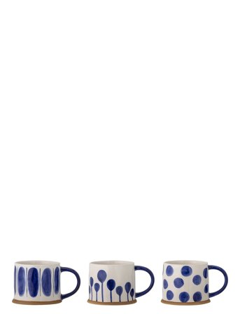 Linora Mug, Set Of 3 Patterned Bloomingville