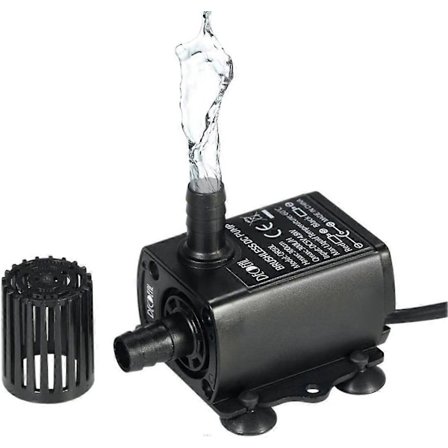 Direkt USB 5V Dränkbar Vattenpump Fontänpump med Flödesjusteringsfunktion 4.8W 300L/H Lyfthöjd 300cm IP68 vattentät