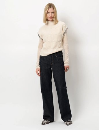 Dante6 Dante6-Meloe Sleeveless Chain Sweater - Cream - XS