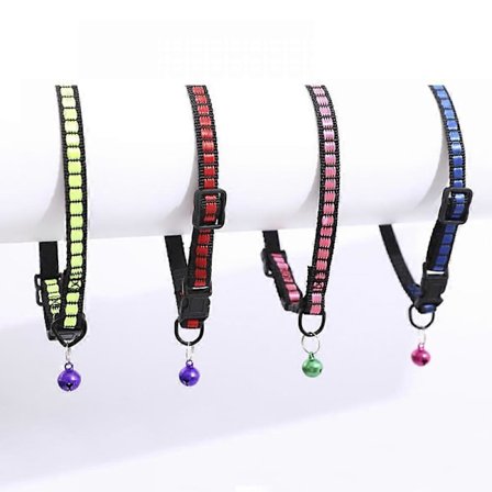 10 st Justerbara katthalsband i nylon, mode katthalsband med bjällra (Obs: Slumpmässig färg) [D]