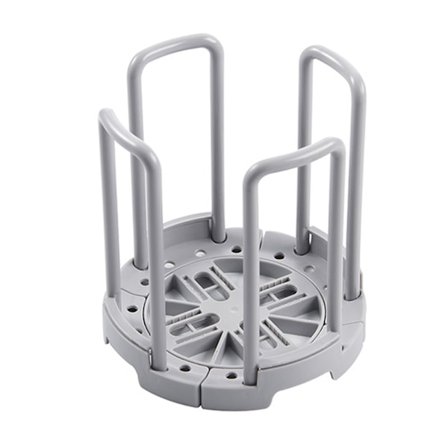 Udtrækkeligt plastik skålstativ enkel dræning opbevaring til køkken grå