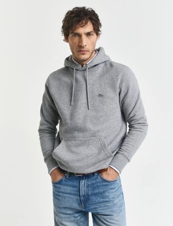 GANT Reg Shield Hoodie - Grey - XXXL