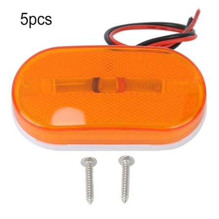 5 stk. 6LED 12V Sidemarkeringslys til Lastbil Trailer Praktisk Tilbehør (Gul)