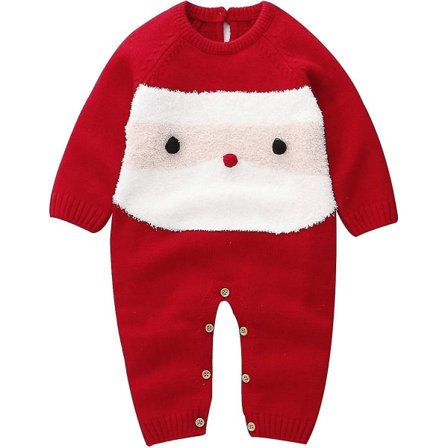 Vauvan joulupuku vastasyntyneille vauvoille, poikien onesie, ensimmäinen joulu, tyttöjen asu, koko 90