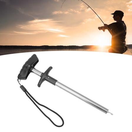 2 st enkla fisk krokborttagare T-formad fisk krokseparator verktyg bärbar enkel räckvidd aluminium fiskekrokar extraktor silver L