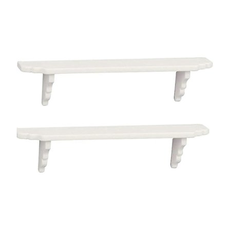 Valkoinen puinen miniatyyritarvikkeiden seinälle asennettava hylly säilytysratkaisu 1/12 mittakaavan pieniin huoneisiin [D]