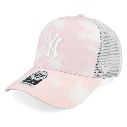 47 Brand - MLB Rosa trucker Keps - New York Yankees MLB The Clouds 47 Offside Dt Pink/White A-frame Trucker @ Hatstore