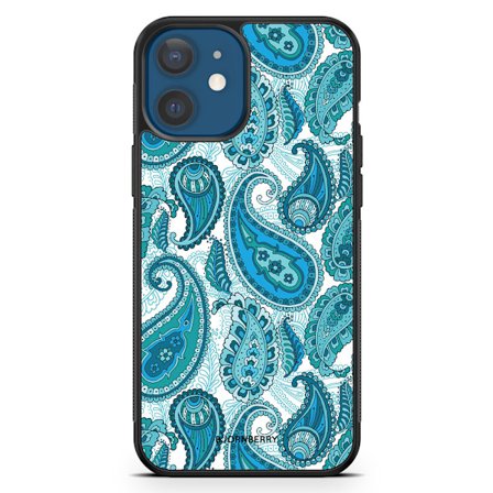 Bjornberry Hårdskal iPhone 12 Mini - Blå Paisley