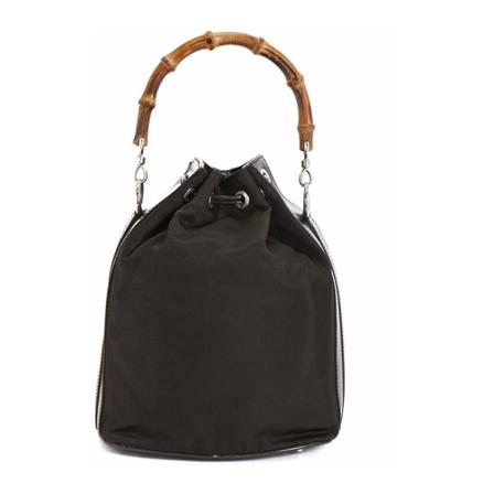 Gucci Vintage, Pre-owned Bucket Bag Zwart, Dames, Maat:ONE Size,nylon