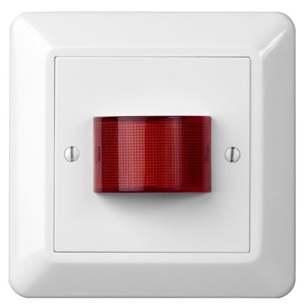 Elko EKO30138 Ljussignal renvit, röd ljuskälla, Strömbrytare & vägguttag