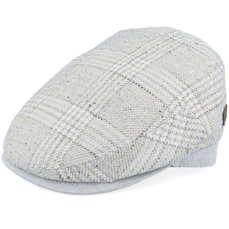 MJM Hats - Blau flatcap Cap - Jordan 41 Linen/Silk/Wool Blue Check Flat Cap @ Hatstore