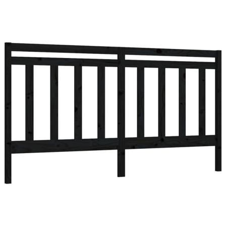 Vidaxl Sänggavel Svart 186x4x100 Cm Massiv Furu Svart