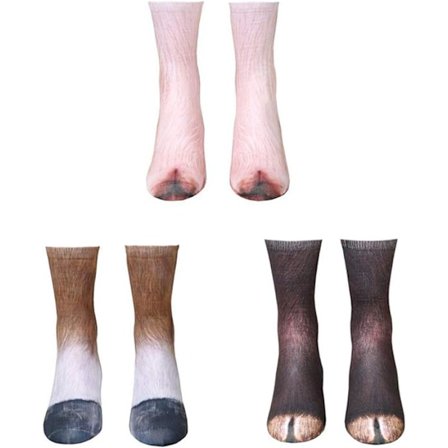 Dyresokker med poter - Unisex 3D-trykte sokker med morsomme dyrepoter