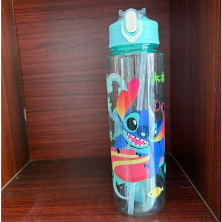 Trendikäs Monster-vesipullo, 800 ml, pinkki, tiivis muovipilli, sarjakuvahahmo