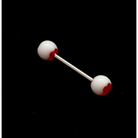 316L stål Tungan Barbells med UV Glitter bollar