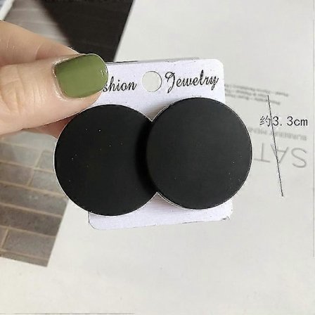 Ensfarvede øreringe, runde akryl ørestikker til kvinder