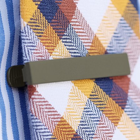 Kort Khaki Slipsklype for menn - Slipsnål til smale slips