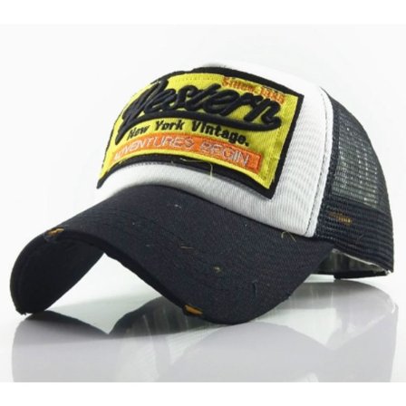 Vintage puoliverkko baseball-lippis, brodeerattu Western-kuvio, pesty denim trucker-lippis, puuvillainen aurinkohattu, säädettävä unisex