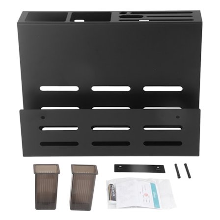 Väggmonterad Köksförvaring Köksknivhållare Kolstål Ätpinnar Skärbräda Kniv Integrerad förvaringsställning Svart