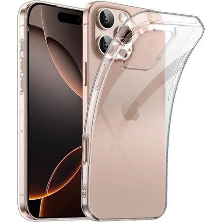 Klar Etui til iPhone 16 Pro Max - Tyndt Gennemsigtigt Silikone Gel Cover (Klar)
