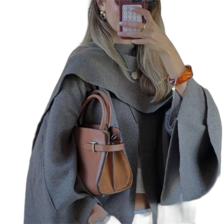 Beige cape kappa från Zara